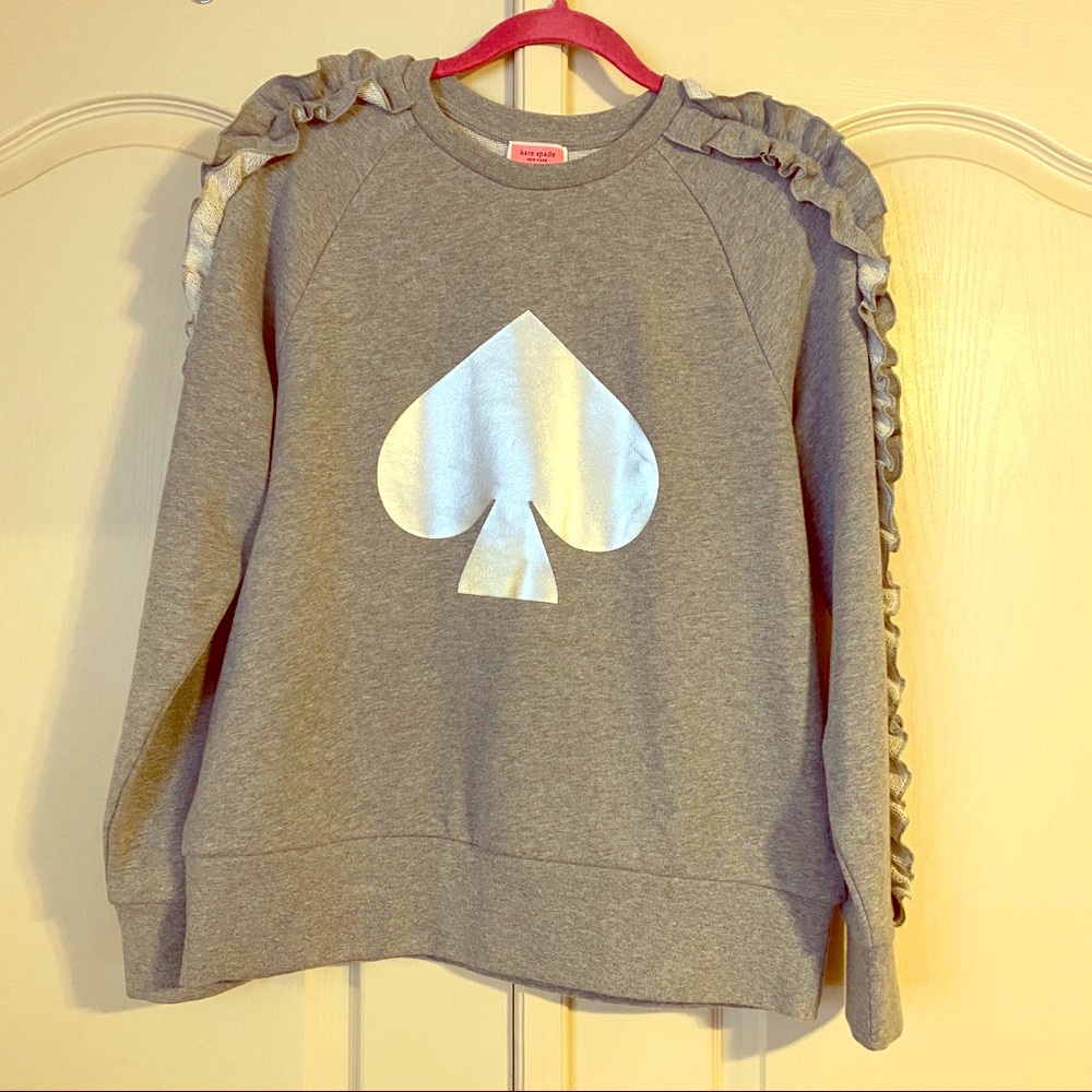 Kate Spade Ruffle Sleeve Sweatshirt - Size M NWT